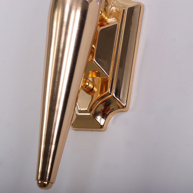 2 Lights Geometric Shade Wall Sconce Modern Crystal Wall Mount Light Fixture in Gold