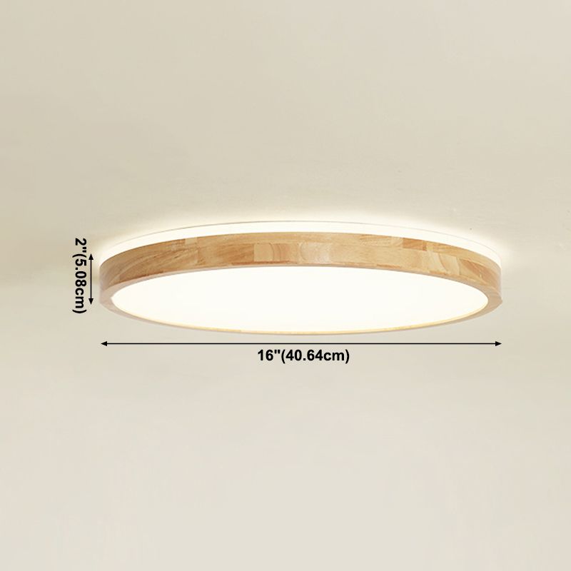 Plafoniera moderna a LED in legno con montaggio a incasso rotondo
