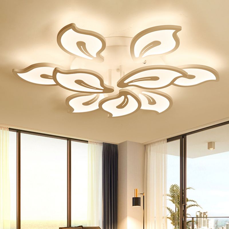 Bauhinia Leaf Fush Light Acrylique moderne 3/5/9 Light Light Room LED Plafond Plafon