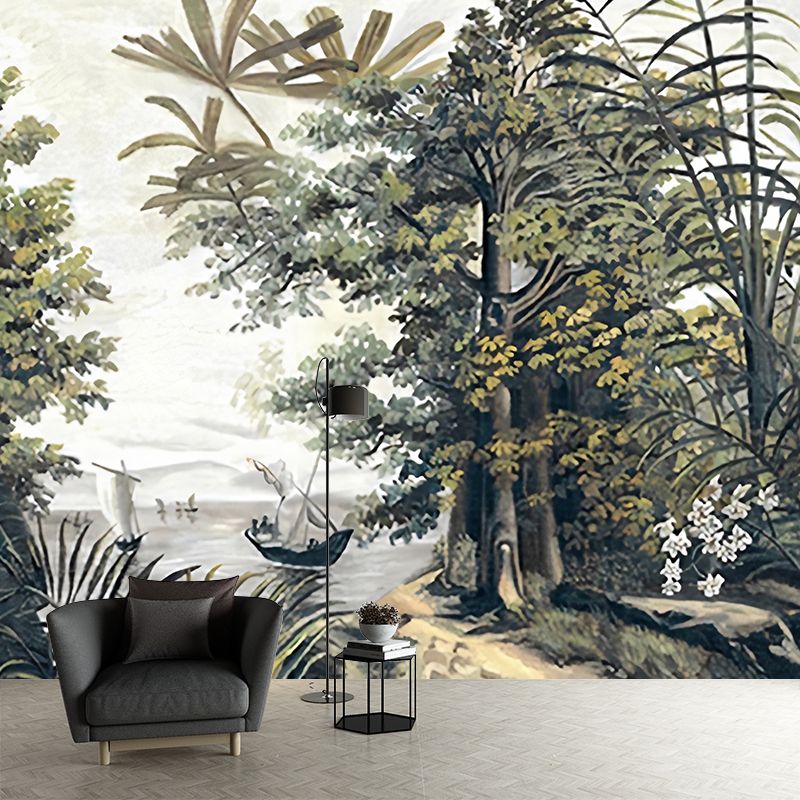 Papier peint mural plantes couleur pastel Tropix Art mural pour décoration de salon, grand