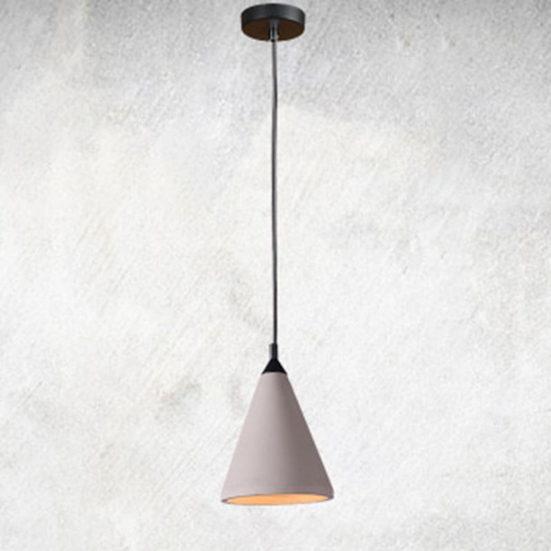 Cone gris ciment hanging léger style vintage Creative 1-Light Pendentif pour le restaurant du café