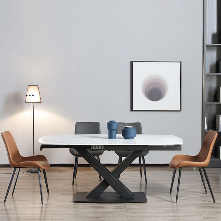 Extendable Modern Kitchen Sintered Stone Furniture Standard Height Dining Room Table Set