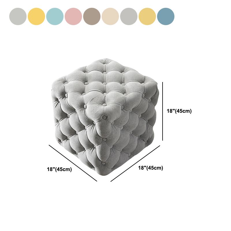 Contemporary Square Shape Ottoman Tufted and Tear Resistant Cube