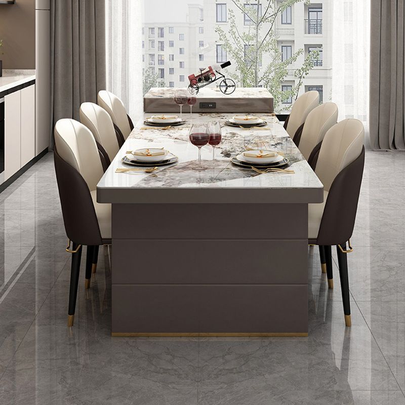 Modern Style 1/3/4/5/7/9 Pieces Dinette Set Sintered Stone Dining Table