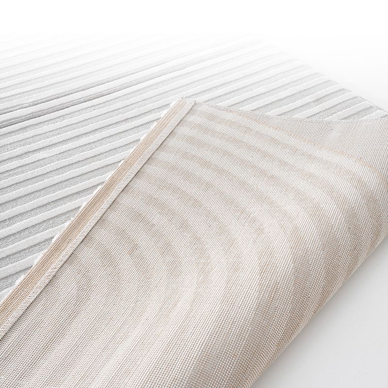 Fancy Grey Stripe Print Rug Polyester Modern Area Rug Easy Care Area Carpet for Living Room