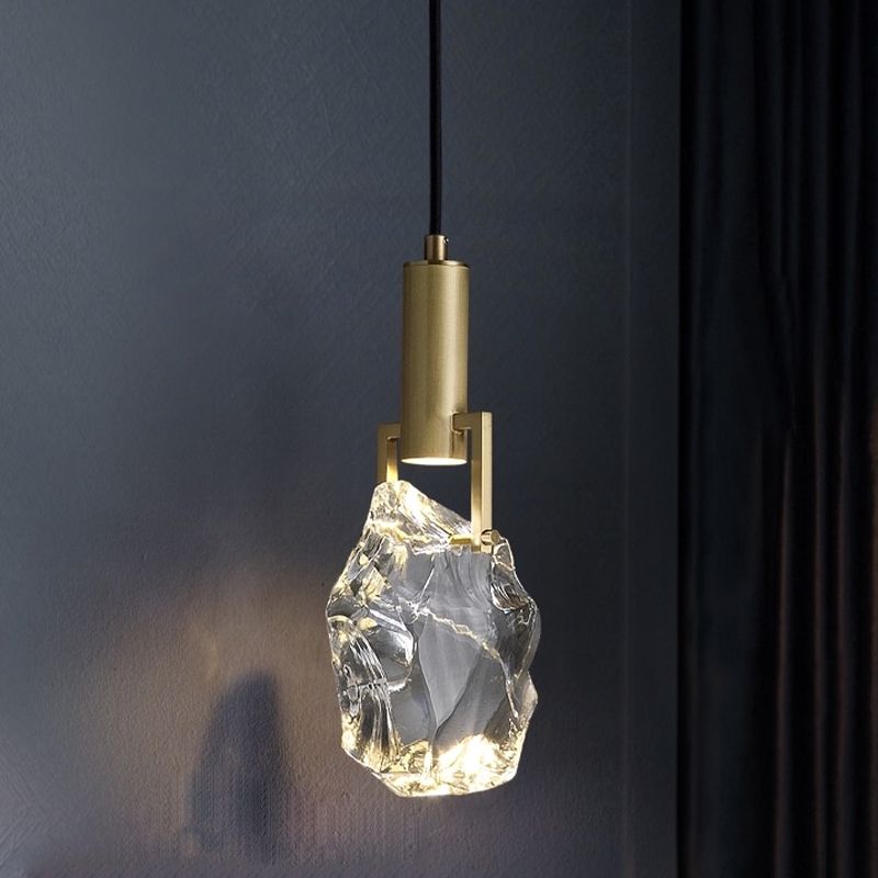 Shaded Bedroom Ceiling Hung Fixture Crystal Minimalist Style Ceiling Pendant Light