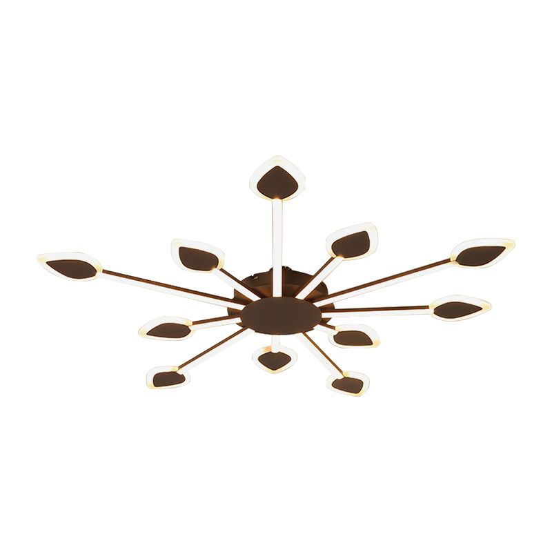 Sputnik Flush Light Contemporary Acrylic 5/11 Heads 29.5"/45" Wide Brown Close to Ceiling Lighting in Warm/White Light