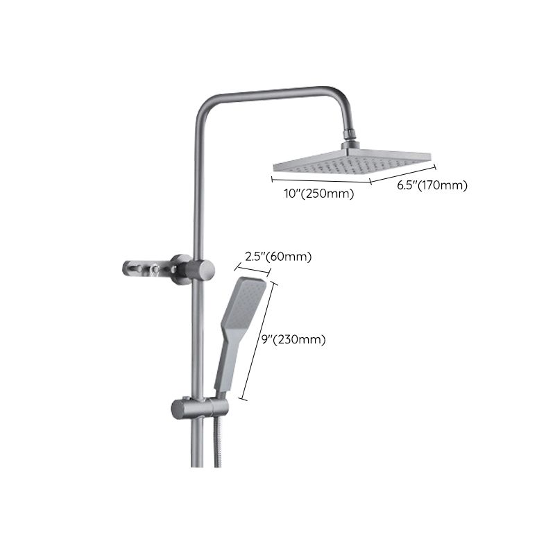 Shower System Square Adjustable Spray Pattern Massage Jet Shower System
