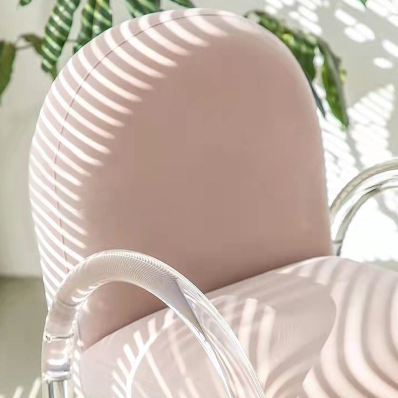 Glam Acrylic Dining Armchair Upholstered Velvet Dining Arm Chair