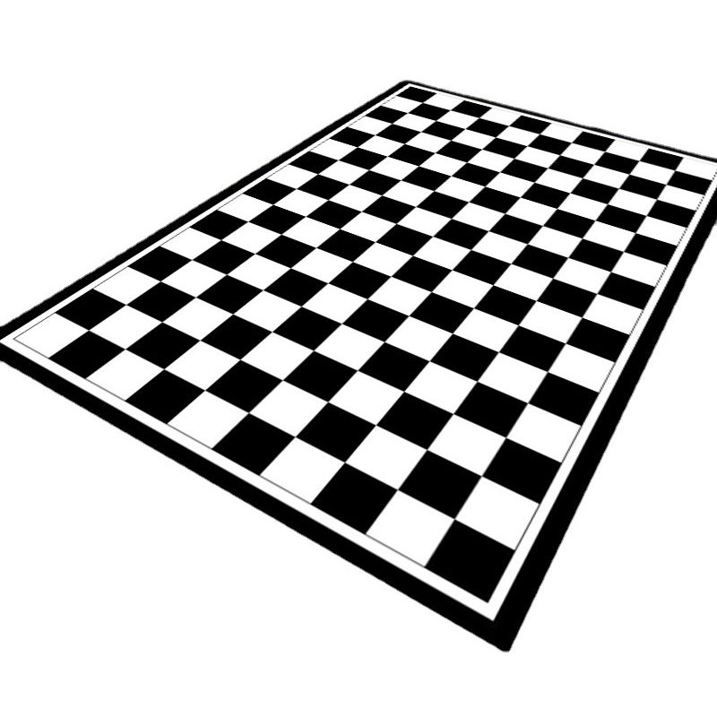 Green Casual Rug Polyester Check Pattern Rug Stain Resistant Rug for Home Decor