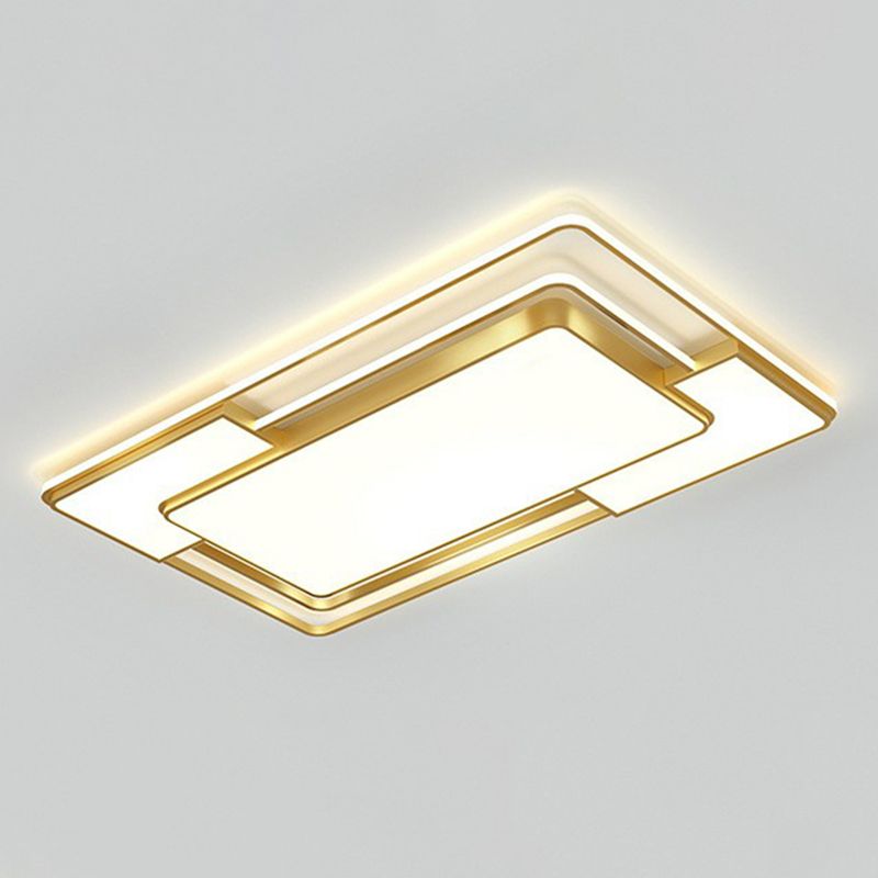 Gold Geometrical LED Flush Mount Modern Acrylic Flushmount Ceiling Light for Living Room