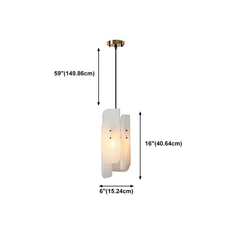 Petit pendentif suspendu en marbre Minimaliste de suspension blanche à 1 lumière Lumière pour chambre à coucher