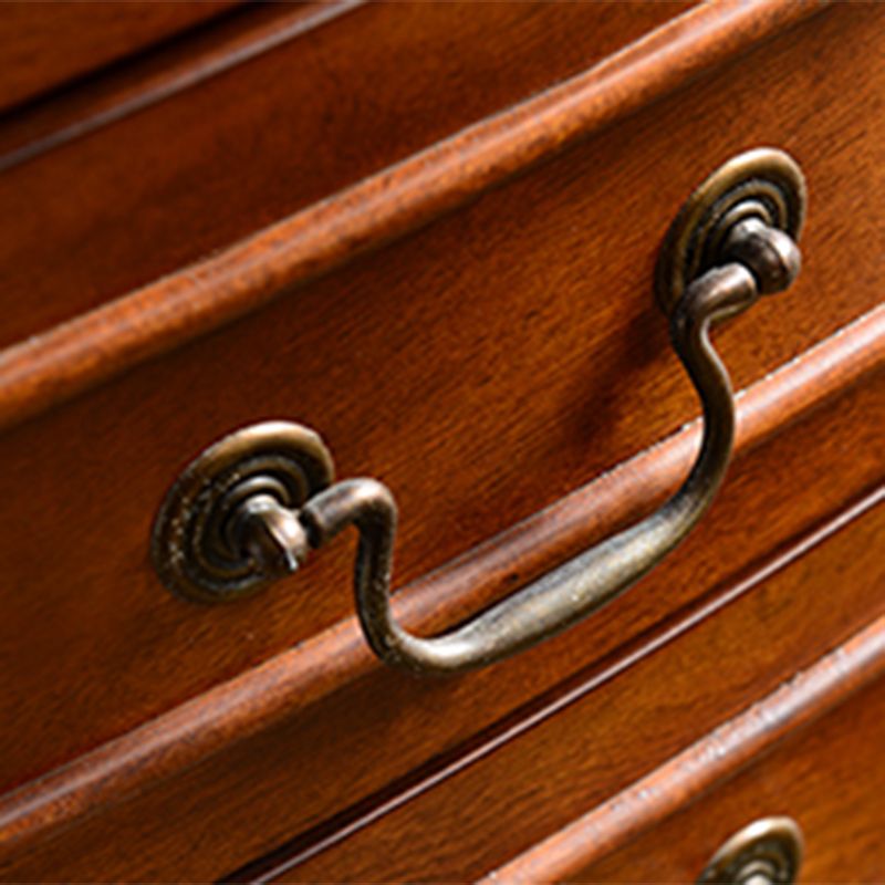 37.4'"Tall Brown Wooden Chest, Rectangle Accent Cabinet with Drawers