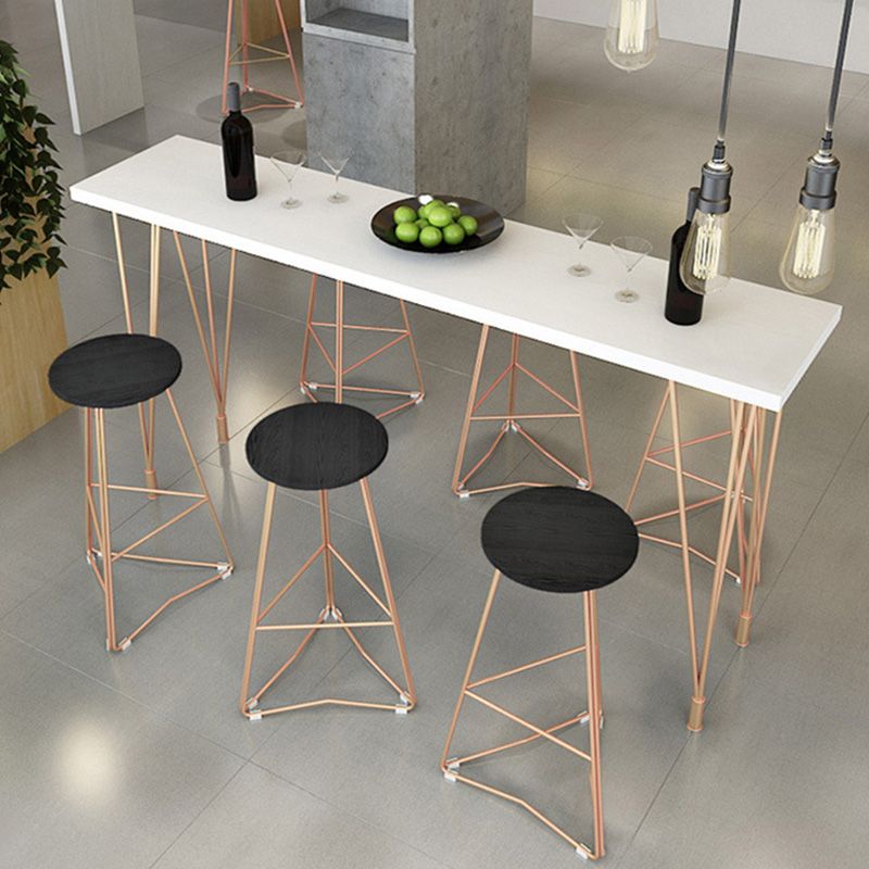 Glam Bar-height Table with Metal Base 41.3-inch Height Table Top Bar Table for Patio