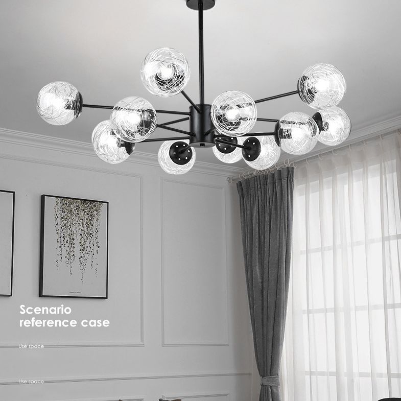 Aluminio Bola de vidrio de vidrio Molecular Estilo nórdico Minimalismo Luz colgante para comedor