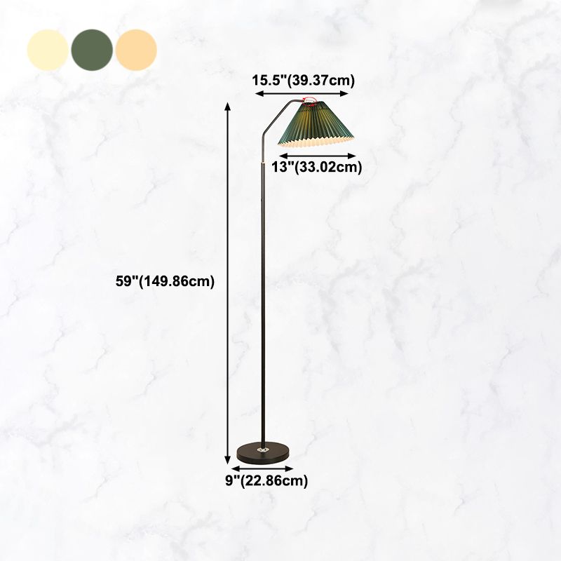Lampada da pavimento contemporanea luce a pavimento colorata con tonalità in tessuto per camera da letto