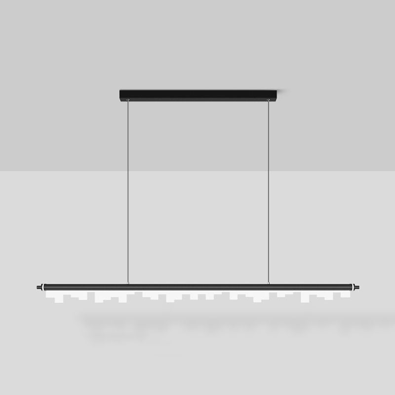 Contemporary Pendant Light Linear 1 Light Pendant Light Fixture with Acrylic Shade
