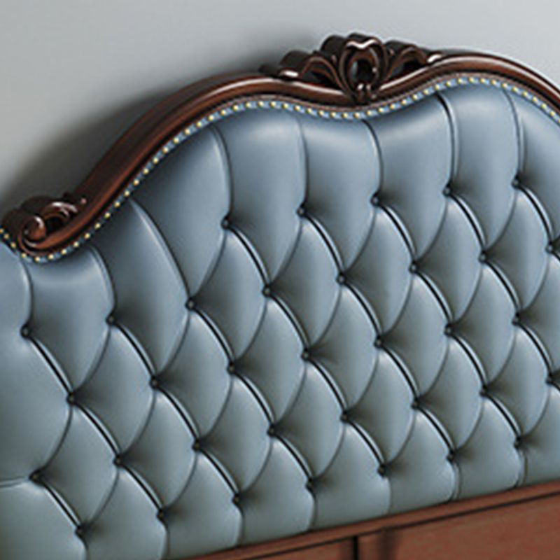 84.65 inch Wide Contemporary Panel Bed Espresso Standard Bed with Headboard