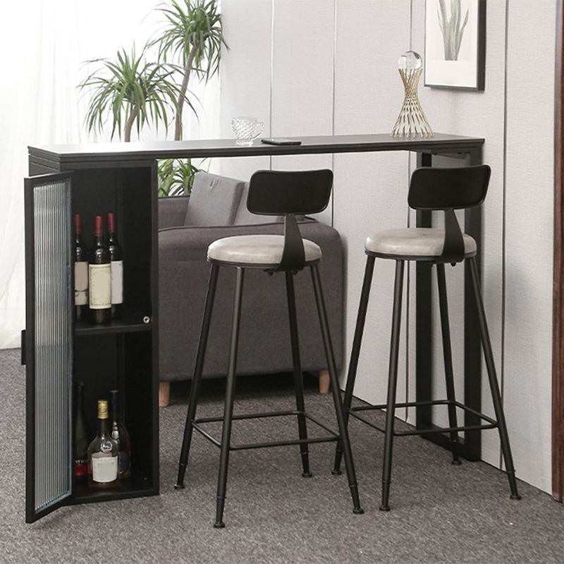 Modern Style Bistro Bar Table Sintered Stone Bar Table with Storage