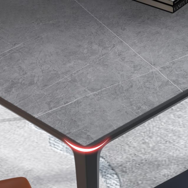Minimalist Rectangle Shape Dining Table Standard Sintered Stone Top Dining Table for Kitchen