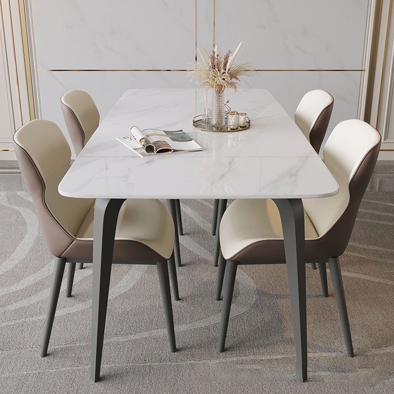 Modern 1/4/5/9 Pieces Dining Set Sintered Stone Dining Table Set with Metal Legs