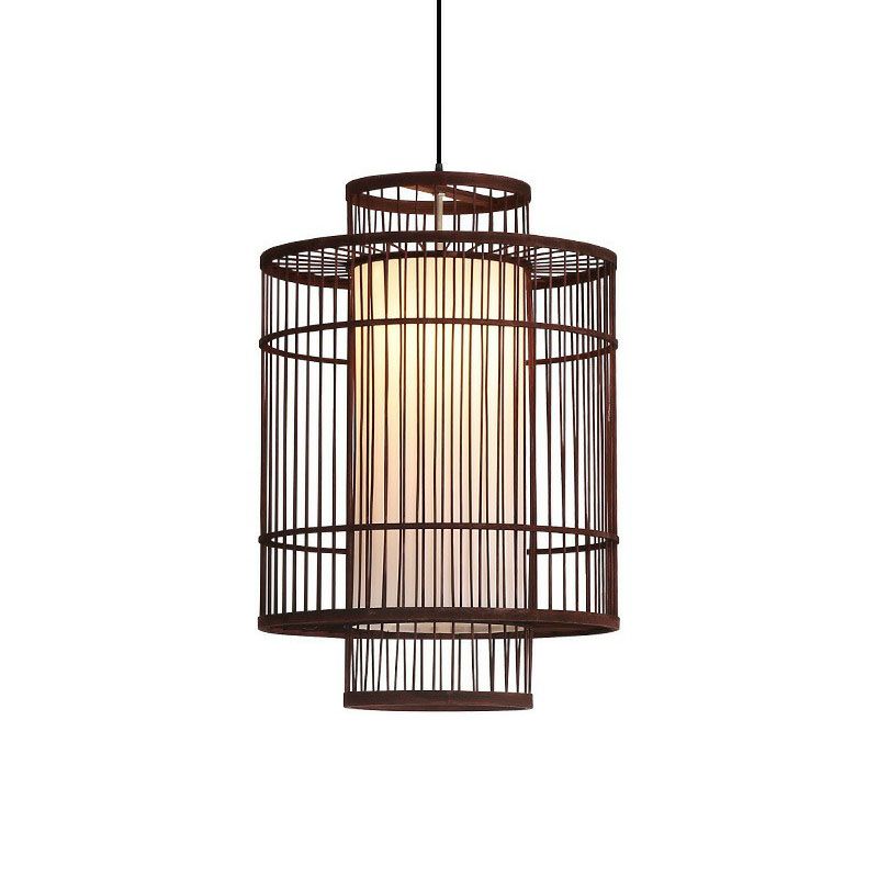 Chinese Palace Lantern Pendant Lamp Bamboo 1 Head Study Room Ceiling Light Fixture