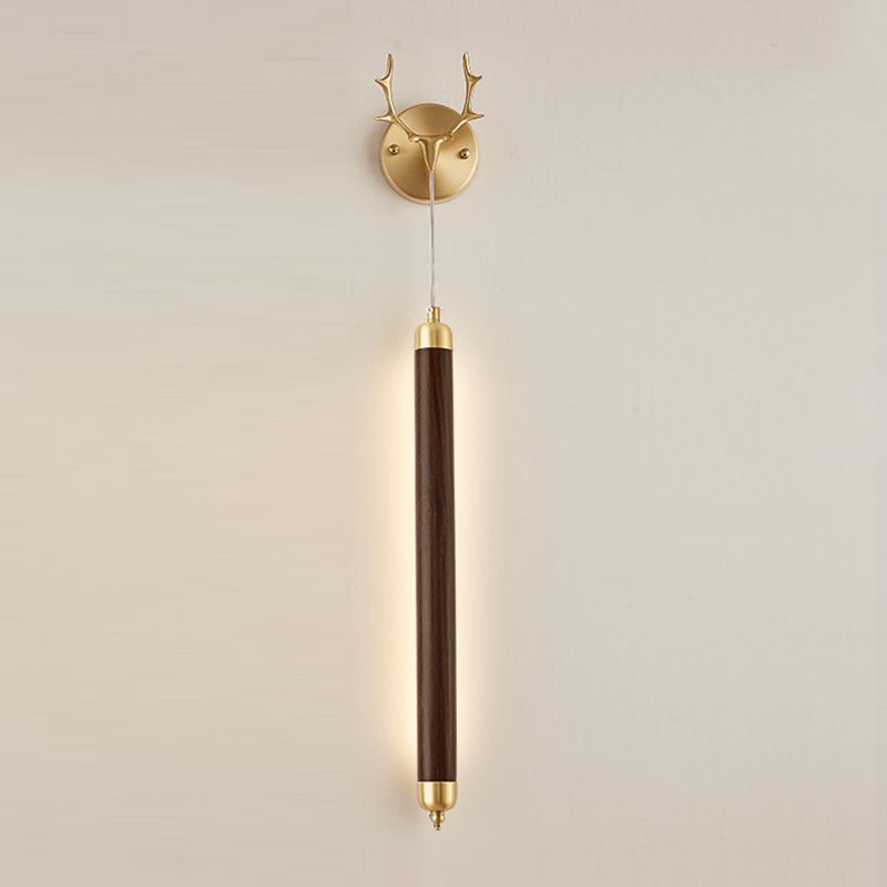 Modernism Wooden Shade Wall Lighting 1-Light Wall Mount Light for Foyer