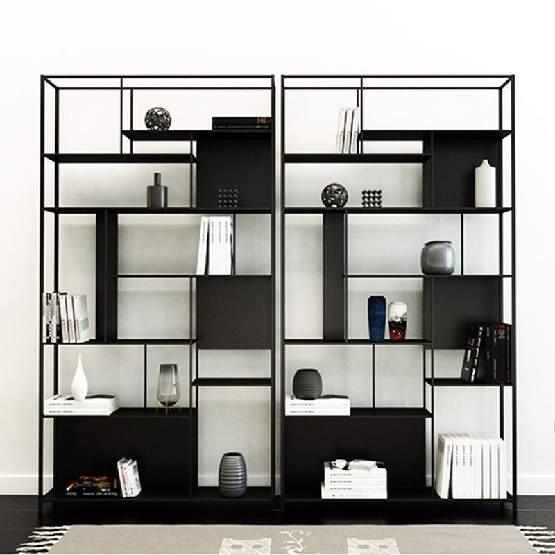 Open Back Bookshelf Contemporary Style Bookcase for Home Office Study Room