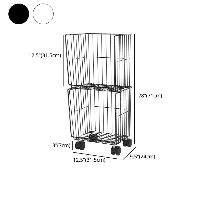 Modern Style Bookshelf Standard Closed Back Metal Bookcase for Home with Wheels