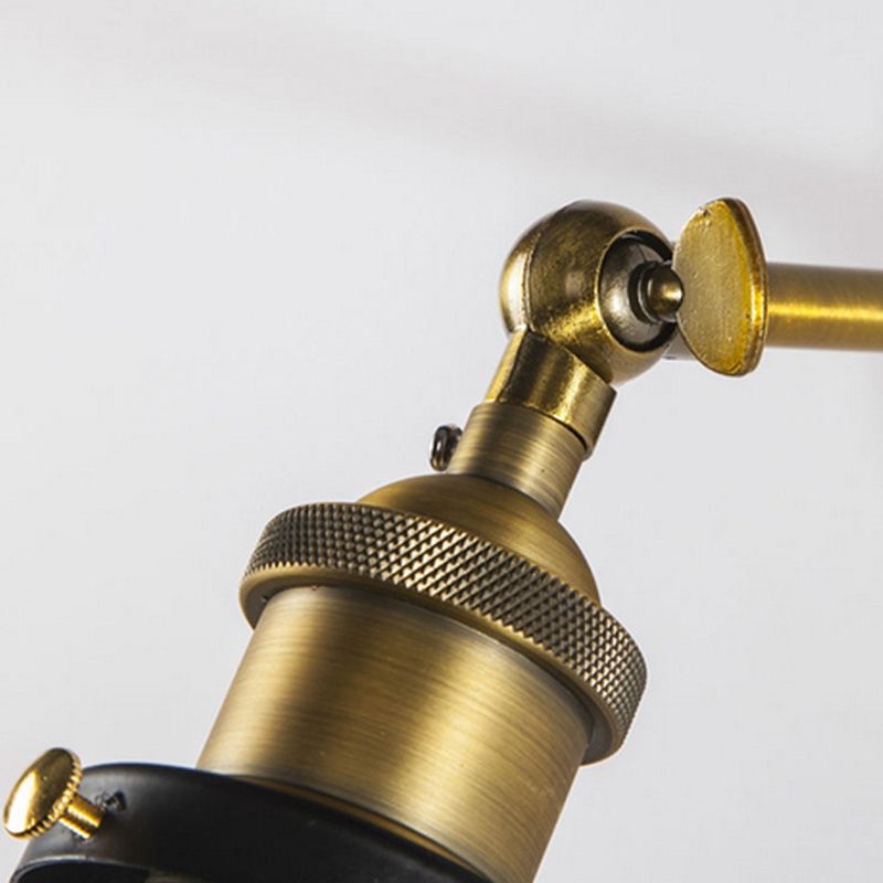 Industrial Style Conical Clear Glass Wall Sconce with Rotatable Brass Light Arm Single Light Lighting Fixture for Hallway Aisle