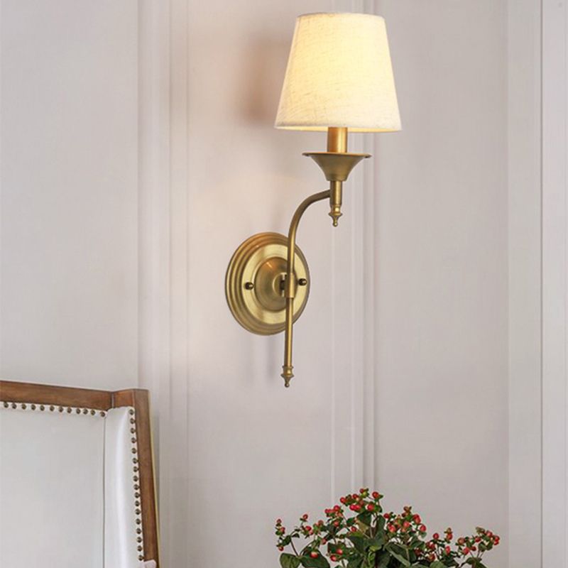 Modernism Fabric Shade Wall Mounted Sconce 1-Light Wall Lighting for Foyer