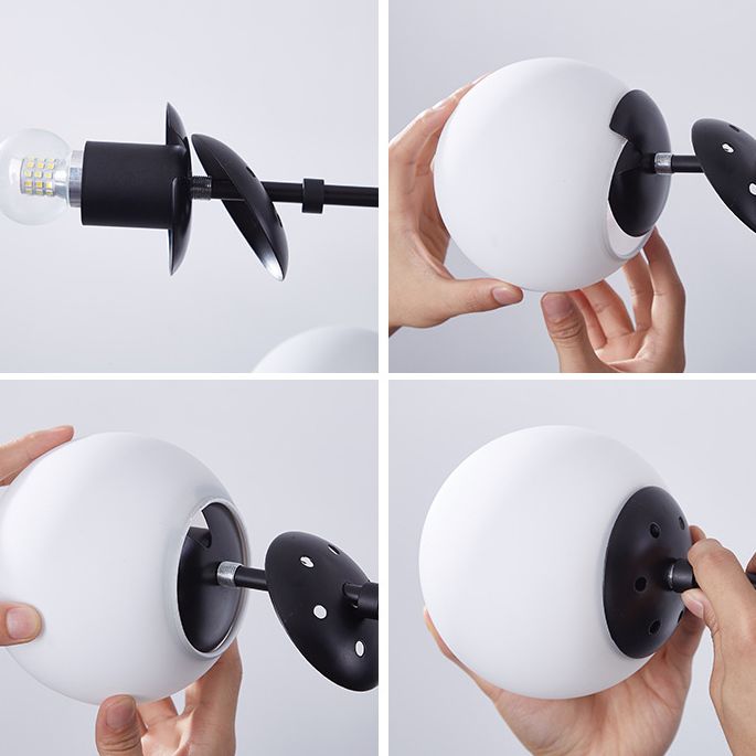 Glass Global Multi Pendant Light Contemporary Style Chandelier Lighting Fixture for Living Room