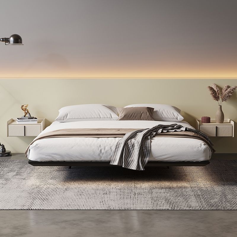 84.65 inch Wide Contemporary Platform Bed Frame Solid Wood Bed