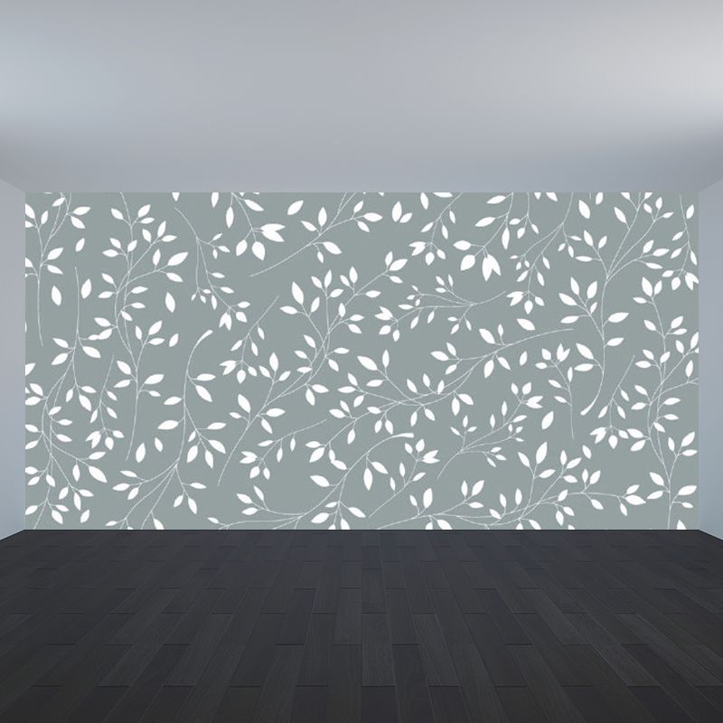 Pastel Color Flower Print Mural Wallpaper Moisture-Proof Wall Art for Dining Room