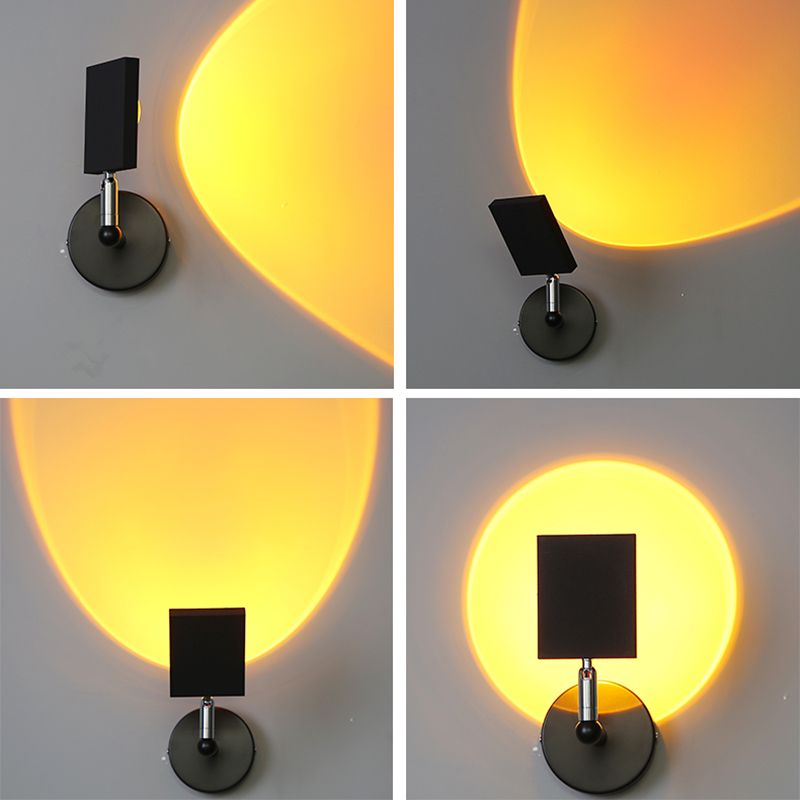 Modern Minimalist Style Armed Wall Mounted Light Fixture Metal 1 Light Sconce Light Fixtures in Black Finish