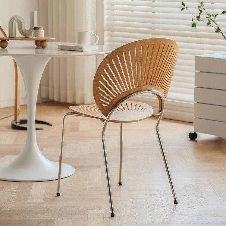 Industriële armloze stoelen indoor-outdoor massief houten eetstoelstoel