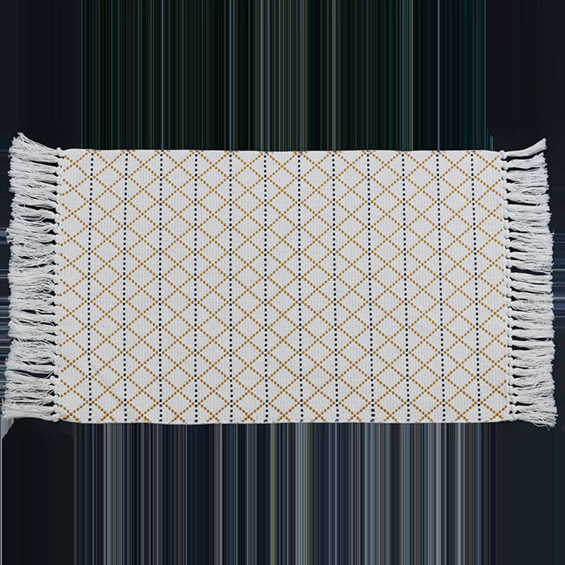 Trendy Multicolor Boho Teppich -Baumwoll -Gitter -Teppichmaschine Waschmaschine mit Quasten für Tür