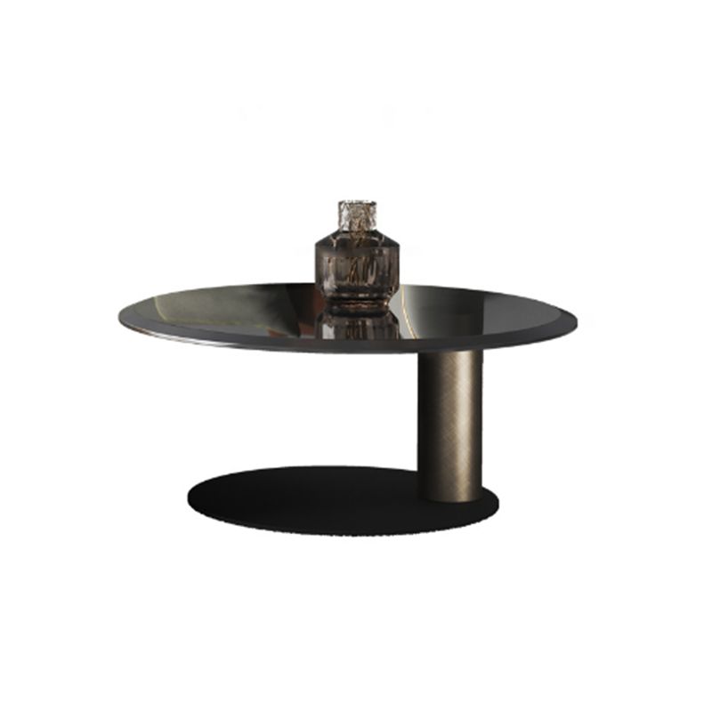 Nordic Style Cocktail Table Walnut/black Wood Round Coffee Table