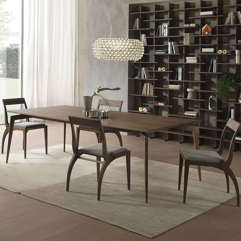 Matte Finish Rectangle Dining Table Modern Wooden Dinette Table