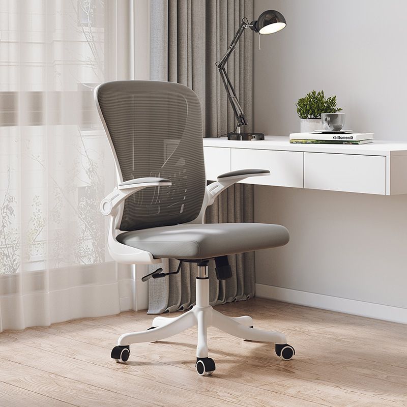 High Back Office Chair with Sponge Cushion Adjustable Arm Nylon Office Chair