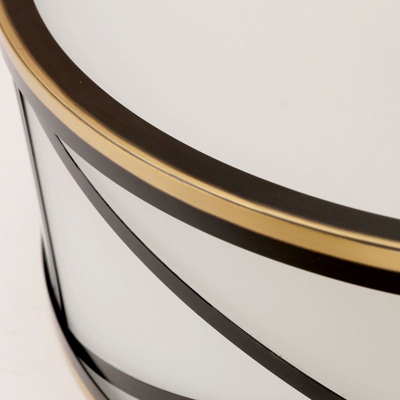 Traditionelle Trommel-Unterputz-Deckenleuchte, mattweiße Glas-Unterputzlampe für Schlafzimmer