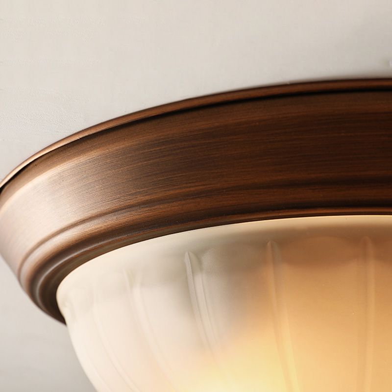 Plafonnier encastré avec abat-jour en verre, plafonnier d'intérieur en forme de bol de Style campagnard américain