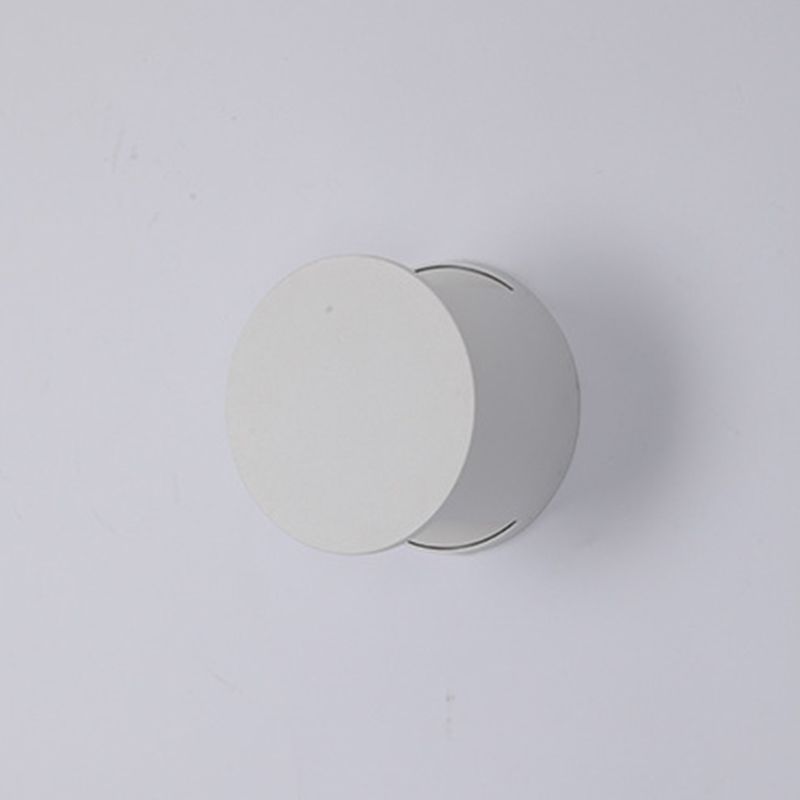 Hoop Shape Wall Light Modern Style Metal 2 Lights Sconce in Black/White