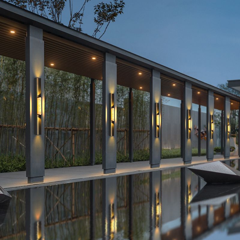 Contemporary Wall Sconce Marble Shade Wall Light Fixture for Courtyard