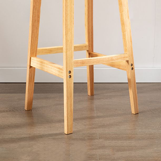 Modern Armless Counter Stool Wood Household Bar Stool with Pedal and Cushion