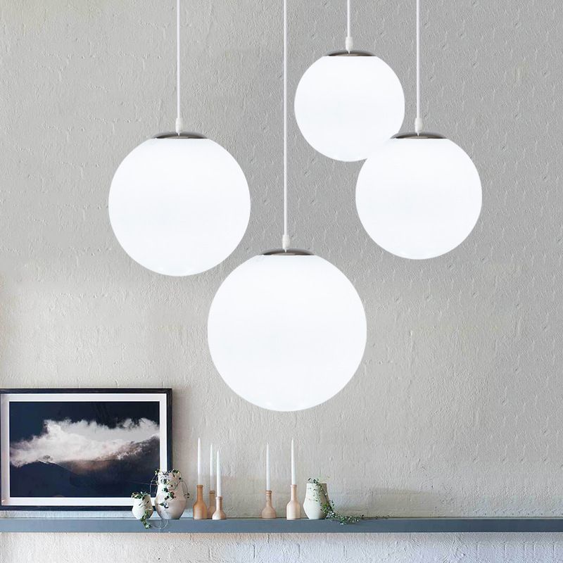 Ball Hanging Lights Industrial Style Glass 1 Light Pendant Light Kit in White