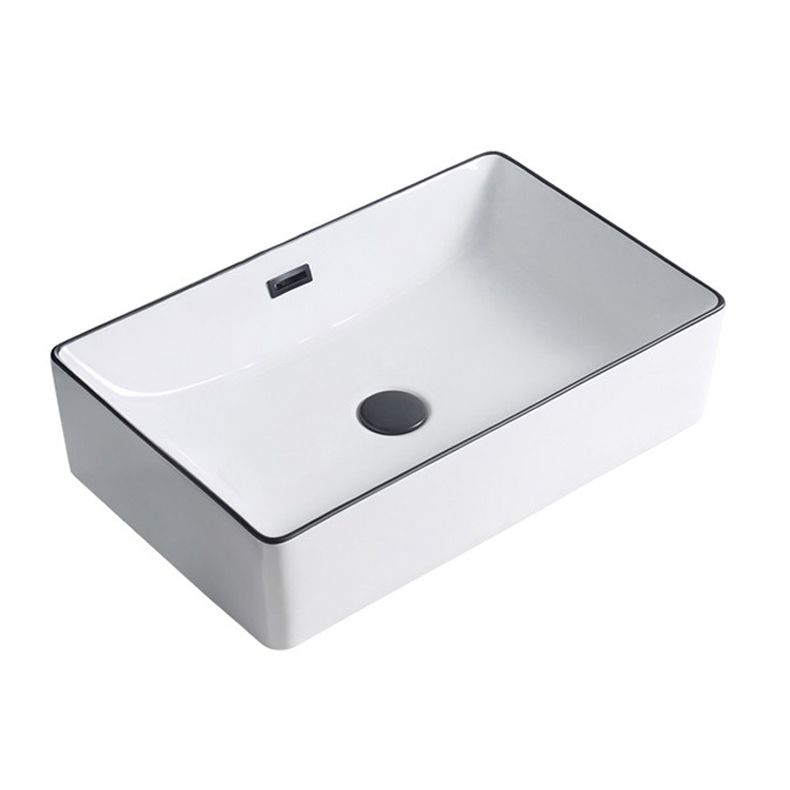 Modern Porcelain Trough Sink Rectangular Trough Bathroom Sink