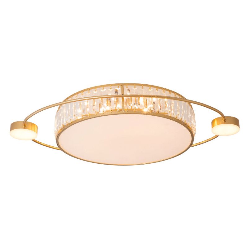 Plafonnier LED rond en cristal clair, plafonnier artistique pour couloir