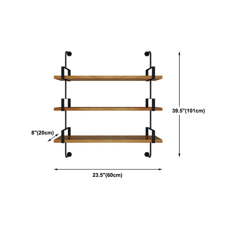 7.87"W Bookshelf Wall Mounted Industrial Style Bookcase for Home Study Room