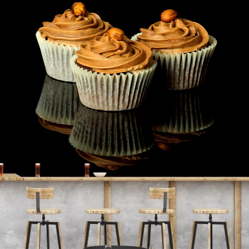 Eigentijds Cup Cake-muurschilderingpatroon Zachte kleur Schimmelbestendig voor zakelijke decoratie